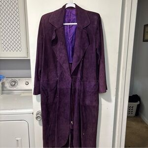 Rare Vintage Suede Purple Trench Coat